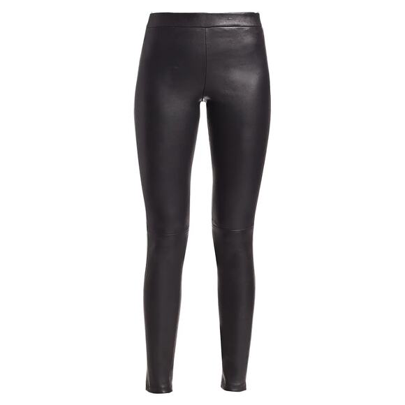 NEW SZ O Theory  Adbelle Lamb black Leather Leggings - Picture 1 of 5